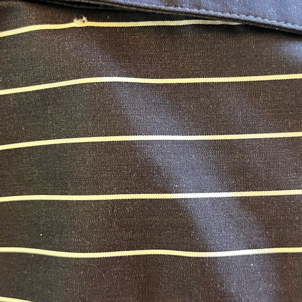 Theory Navy Pinstripe Cropped Button-Down Shirt Size Small - Picture 12 of 13